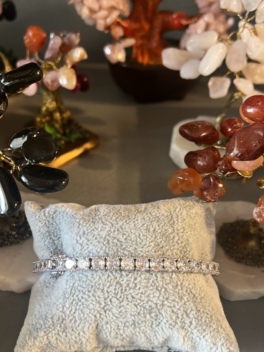 Cubic Zirconia Silver Tennis Bracelet with Clear Stones - Picture 3 of 5